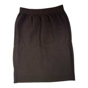St. John Sportswear Marie Gray Skirt Size 10 Brown Knit Straight Pencil 23” Long